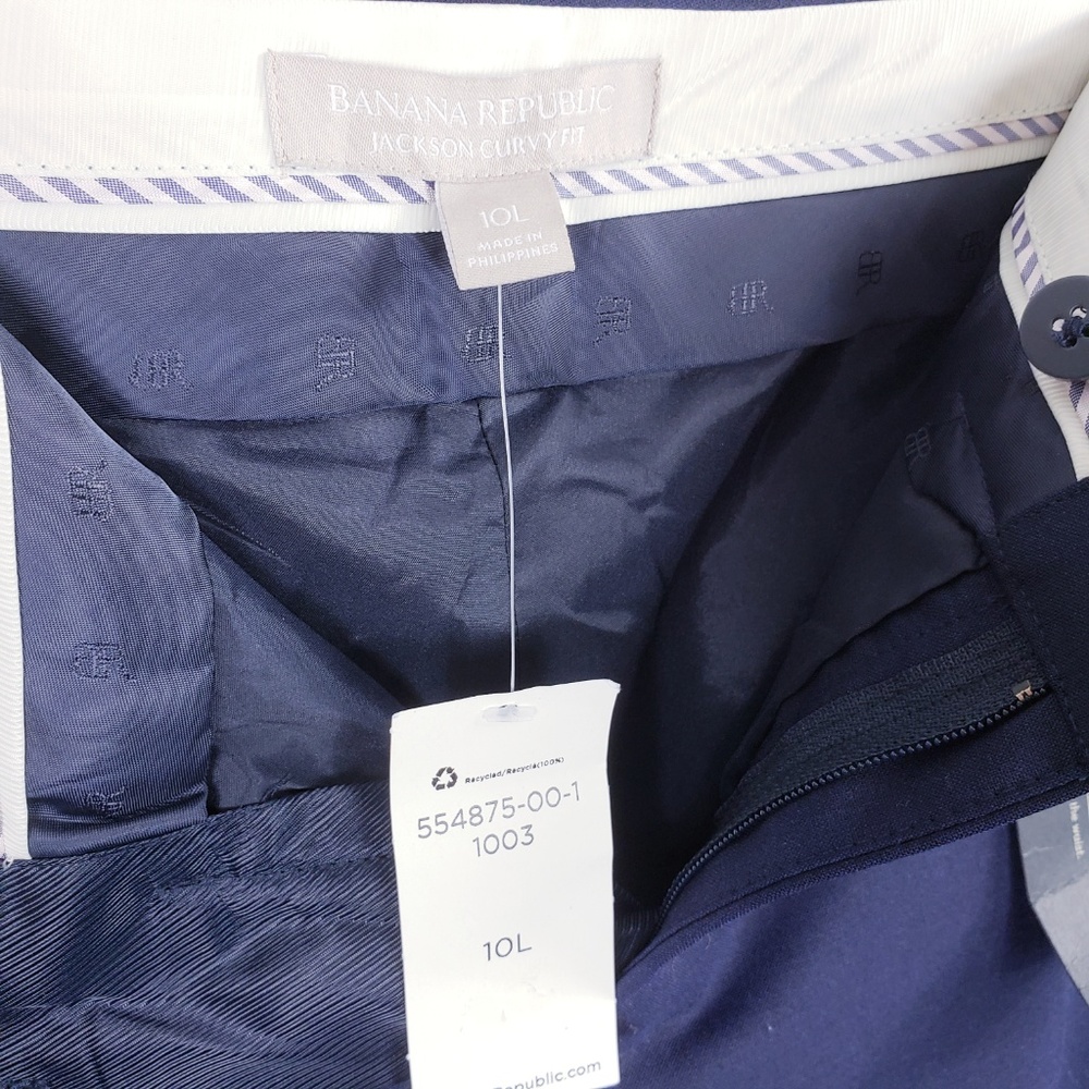 Banana Republic Navy Jackson Curvy Fit NWT 10 Long - Picture 6 of 8